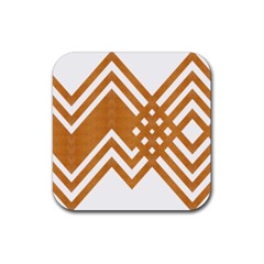 Wood Zigzag Texture Rubber Coaster (square)  by Bajindul