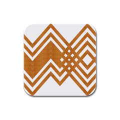 Wood Zigzag Texture Rubber Square Coaster (4 Pack)  by Bajindul