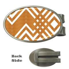 Wood Zigzag Texture Money Clips (oval)  by Bajindul