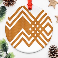 Wood Zigzag Texture Round Ornament (two Sides) by Bajindul