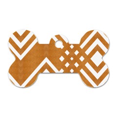 Wood Zigzag Texture Dog Tag Bone (two Sides) by Bajindul