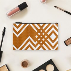 Wood Zigzag Texture Cosmetic Bag (small) by Bajindul