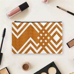 Wood Zigzag Texture Cosmetic Bag (medium) by Bajindul