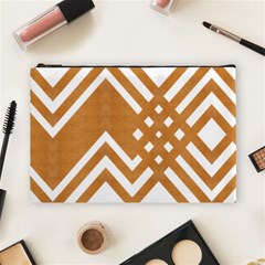 Wood Zigzag Texture Cosmetic Bag (large) by Bajindul