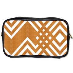 Wood Zigzag Texture Toiletries Bag (two Sides) by Bajindul