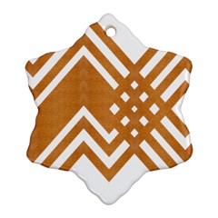 Wood Zigzag Texture Snowflake Ornament (two Sides) by Bajindul