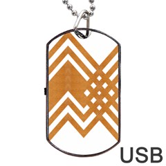 Wood Zigzag Texture Dog Tag Usb Flash (two Sides) by Bajindul