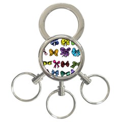 Bows Cartoon Ribbon 3-Ring Key Chain