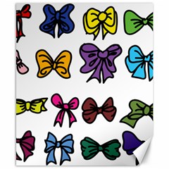 Bows Cartoon Ribbon Canvas 8  x 10 