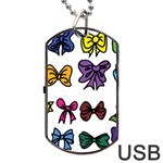 Bows Cartoon Ribbon Dog Tag USB Flash (One Side) Front