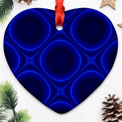 Abstract Background Design Blue Black Heart Ornament (two Sides) by Sudhe