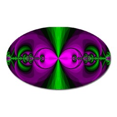 Abstract Artwork Fractal Background Green Purple Oval Magnet by Sudhe