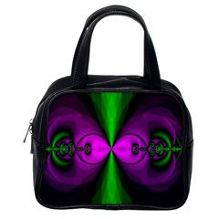 Abstract Artwork Fractal Background Green Purple Classic Handbag (one Side) by Sudhe