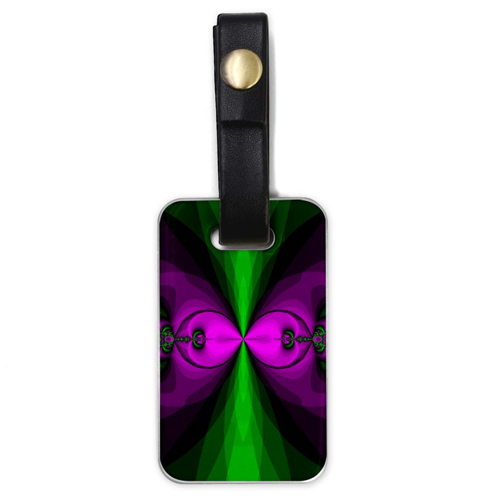 Abstract Artwork Fractal Background Green Purple Luggage Tag (one side)