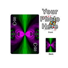 Abstract Artwork Fractal Background Green Purple Playing Cards 54 Designs (mini) by Sudhe