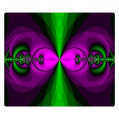 Abstract Artwork Fractal Background Green Purple Double Sided Flano Blanket (small)  by Sudhe