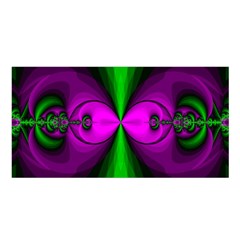 Abstract Artwork Fractal Background Green Purple Satin Shawl by Sudhe