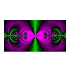 Abstract Artwork Fractal Background Green Purple Satin Wrap by Sudhe