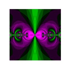 Abstract Artwork Fractal Background Green Purple Small Satin Scarf (square) by Sudhe