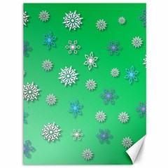 Snowflakes Winter Christmas Green Canvas 36  x 48 