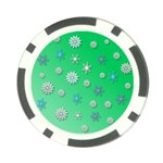 Snowflakes Winter Christmas Green Poker Chip Card Guard Front