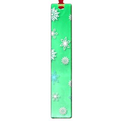 Snowflakes Winter Christmas Green Large Book Marks by HermanTelo