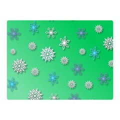 Snowflakes Winter Christmas Green Double Sided Flano Blanket (mini)  by HermanTelo