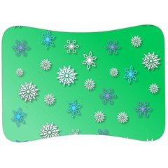 Snowflakes Winter Christmas Green Velour Seat Head Rest Cushion