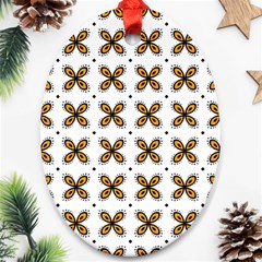 Pattern Orange Oval Ornament (two Sides)