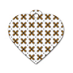 Pattern Orange Dog Tag Heart (two Sides)