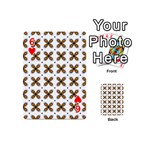 Pattern Orange Playing Cards 54 Designs (Mini) Front - Heart6