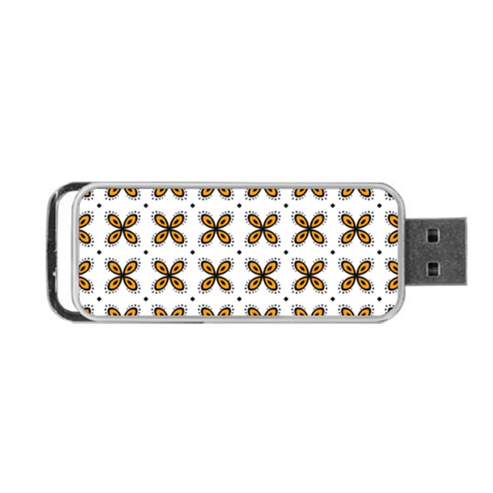 Pattern Orange Portable USB Flash (One Side)