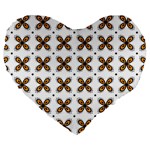 Pattern Orange Large 19  Premium Heart Shape Cushions Front