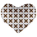 Pattern Orange Large 19  Premium Heart Shape Cushions Back