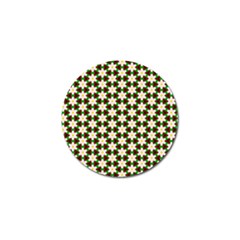 Pattern Flowers White Green Golf Ball Marker (4 Pack)