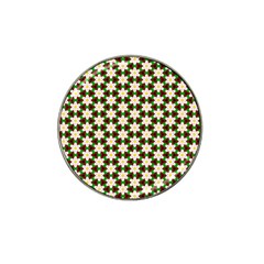 Pattern Flowers White Green Hat Clip Ball Marker