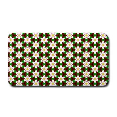 Pattern Flowers White Green Medium Bar Mats