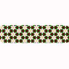 Pattern Flowers White Green Large Bar Mats