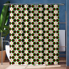 Pattern Flowers White Green Shower Curtain 60  X 72  (medium) 