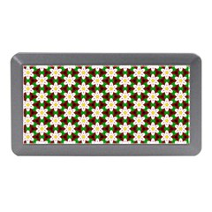 Pattern Flowers White Green Memory Card Reader (mini)