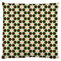 Pattern Flowers White Green Large Cushion Case (one Side) by HermanTelo