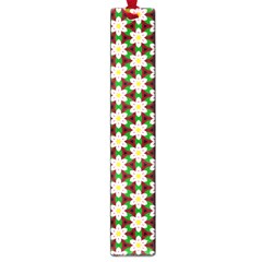 Pattern Flowers White Green Large Book Marks