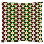 Pattern Flowers White Green Standard Flano Cushion Case (One Side) Front