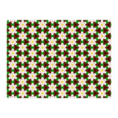 Pattern Flowers White Green Double Sided Flano Blanket (mini) 