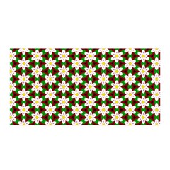 Pattern Flowers White Green Satin Wrap