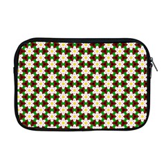 Pattern Flowers White Green Apple Macbook Pro 17  Zipper Case by HermanTelo