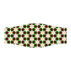 Pattern Flowers White Green Stretchable Headband by HermanTelo