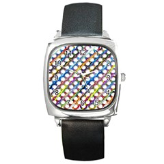 Rings Geometric Circles Random Square Metal Watch