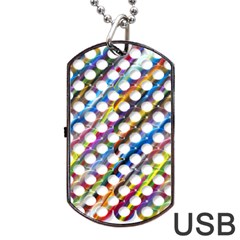 Rings Geometric Circles Random Dog Tag Usb Flash (one Side) by HermanTelo