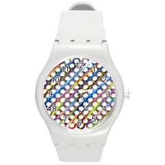 Rings Geometric Circles Random Round Plastic Sport Watch (m)